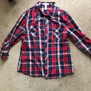 Plaid red top